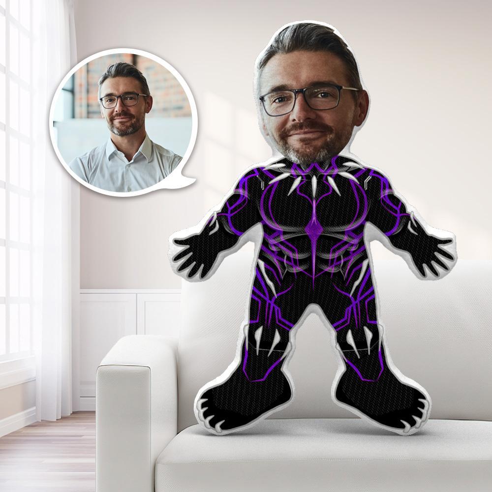 Custom Black Panther MiniMe Pillow Face Pillow Personalized Wakanda Forever Pillow Custom Pillow Picture Pillow Costume Pillow Doll Super Hero Toy Father's Day Gifts - MyFaceTshirt
