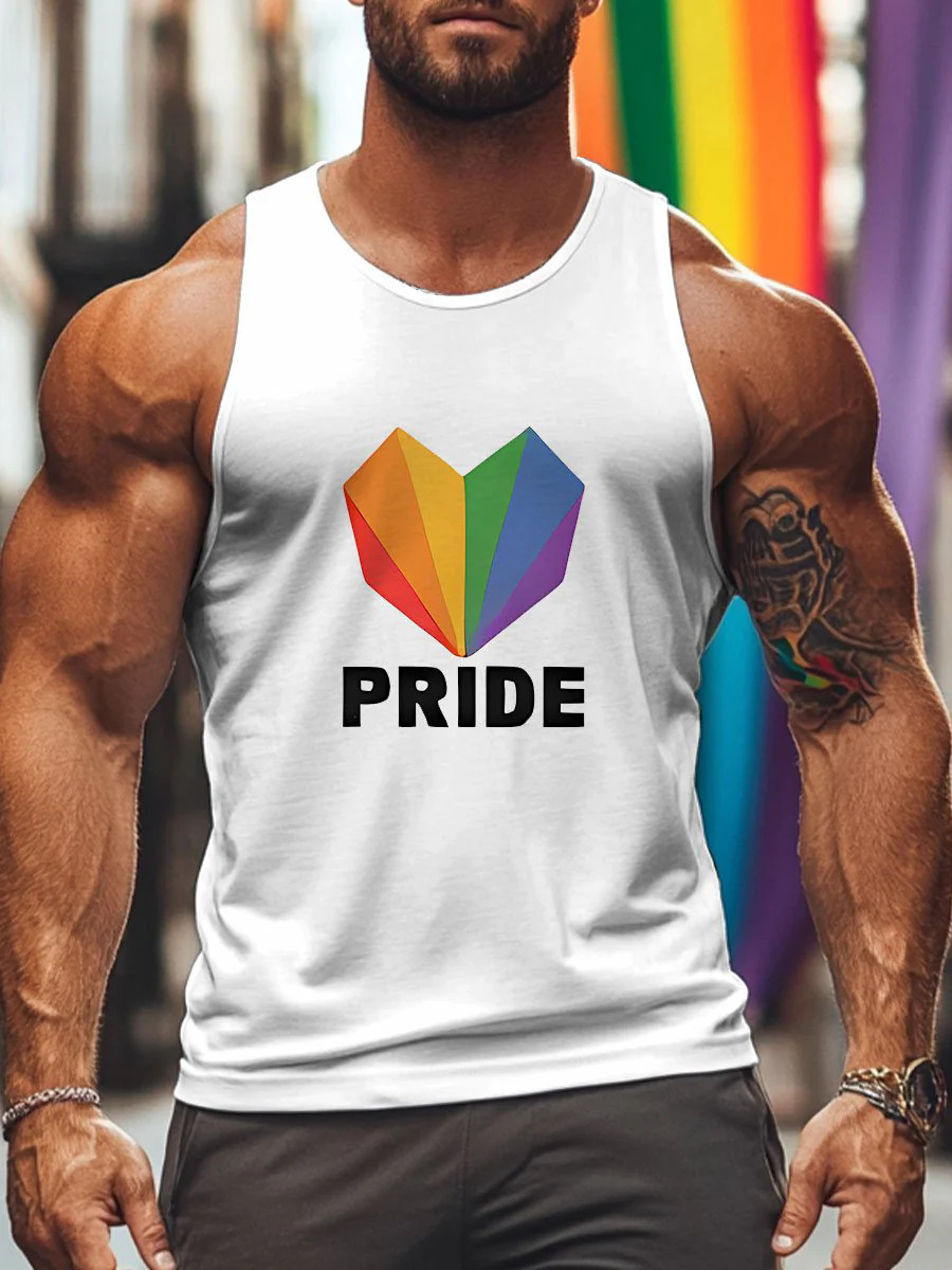 2025 Gay Pride Style Print Style Tank Top Sizes XS-7XL Colorful Gay Man Casual Sleeveless Shirt