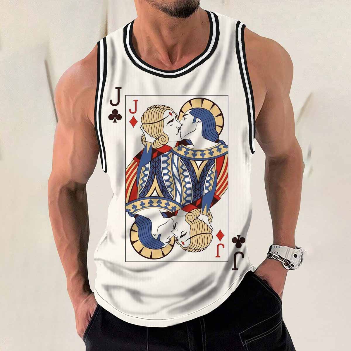 2025 Queer Streetwear Tank Bold Poker Print Unisex Sleeveless Top for Pride & Beyond