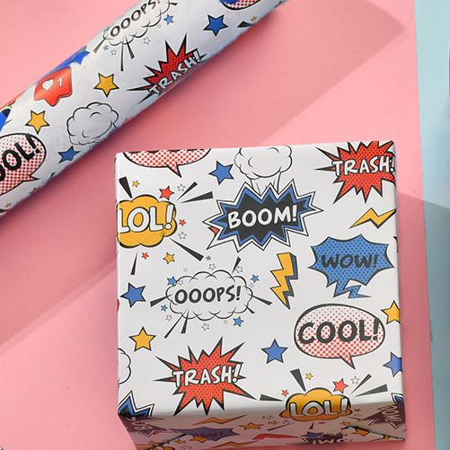 White Cartoon Wrapping Paper