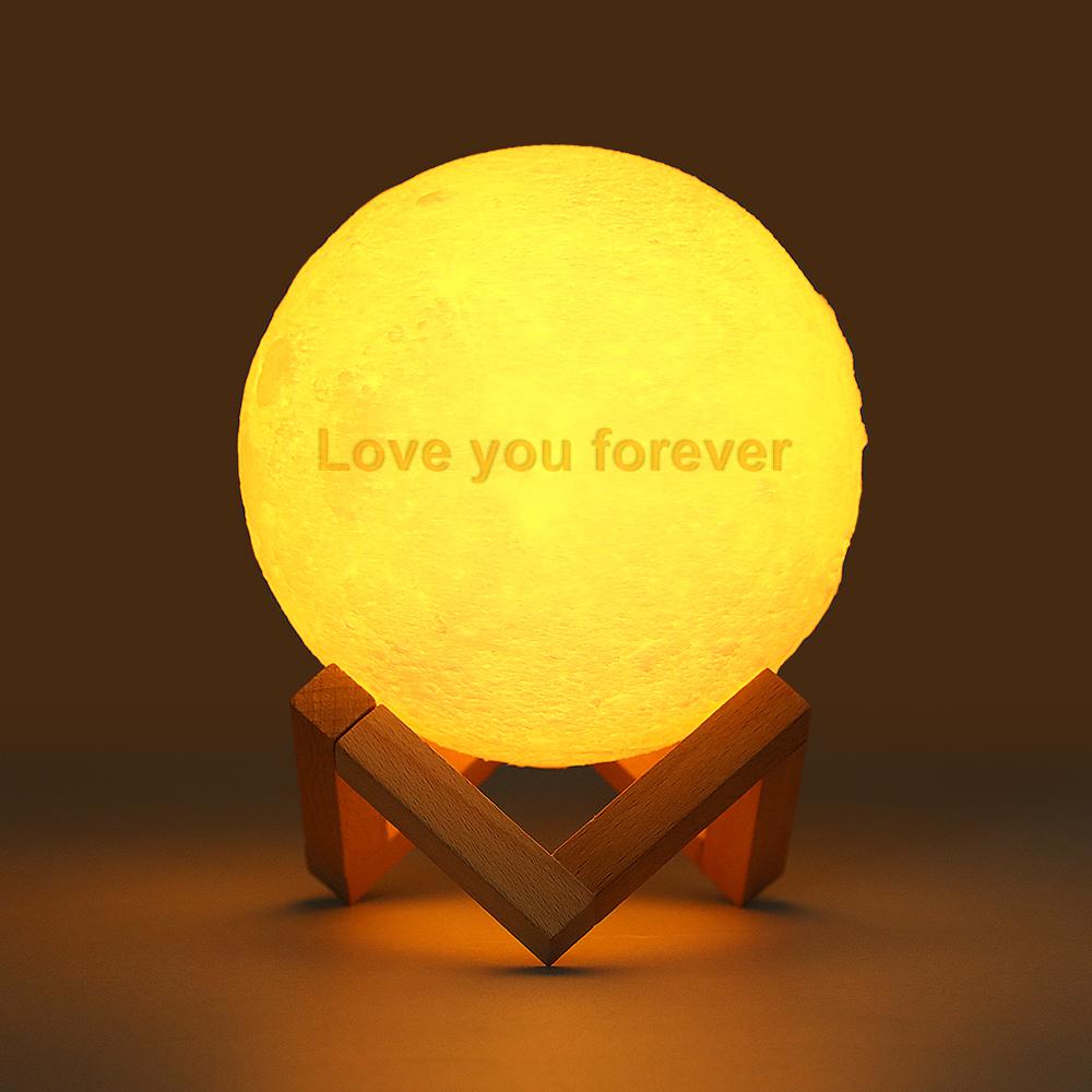 Custom Engraved Text Moon Lamp | Touch to Convert 2 Colors - MyFaceTshirt