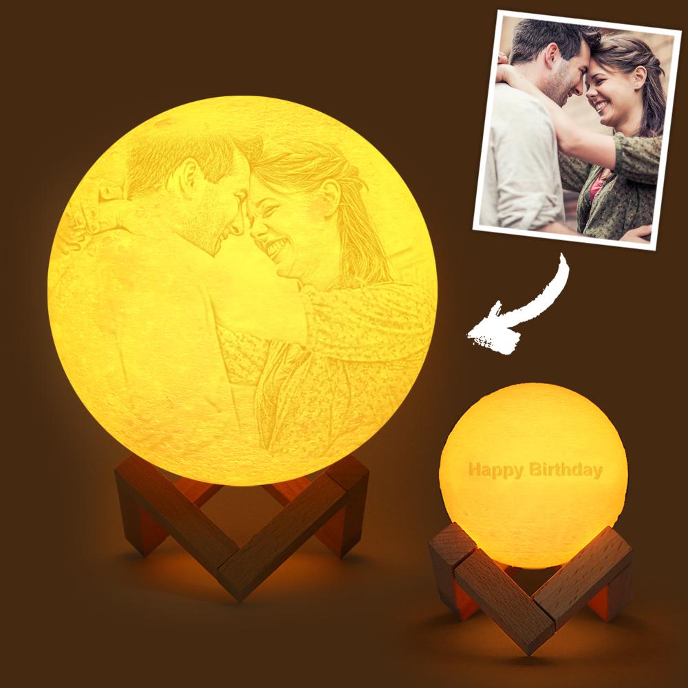 Custom Engraved 3D Printing Photo Moon Lamp - MyFaceTshirt