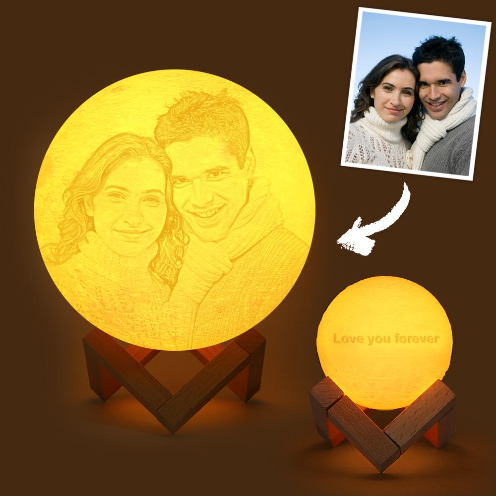 Custom Engraved 3D Printing Photo Moon Lamp - MyFaceTshirt