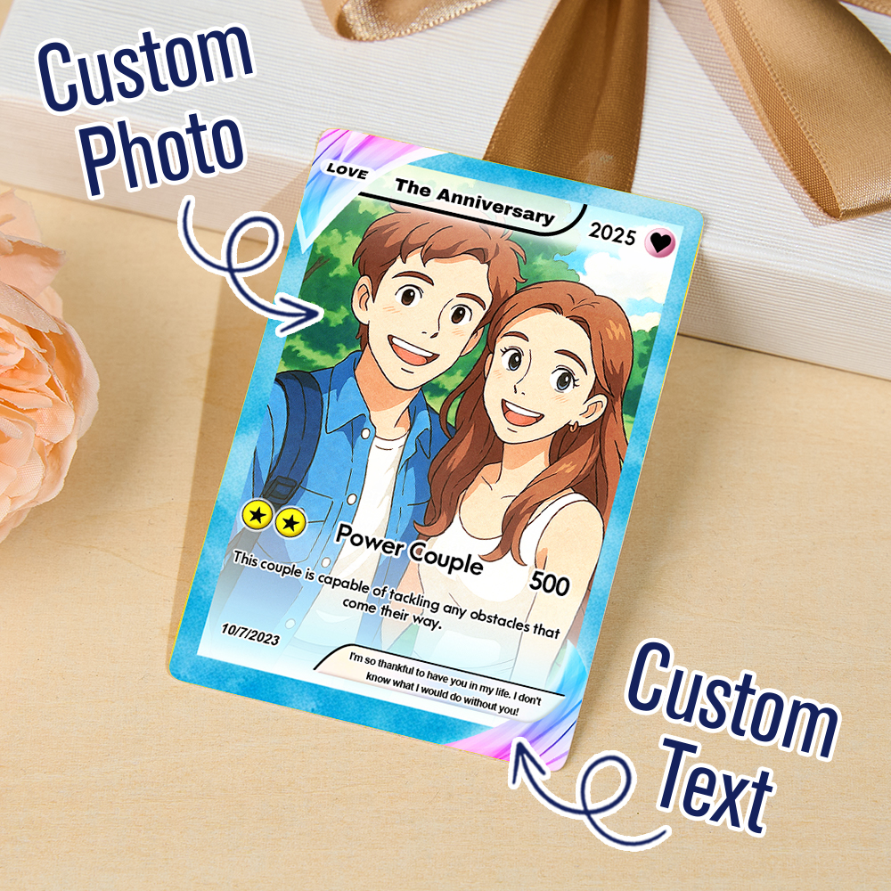 Custom Anime Monster Card, Gift For Boyfriend, Anniversary Day Gift, Custom Anime Monster Present for Couple - MyFaceTshirt