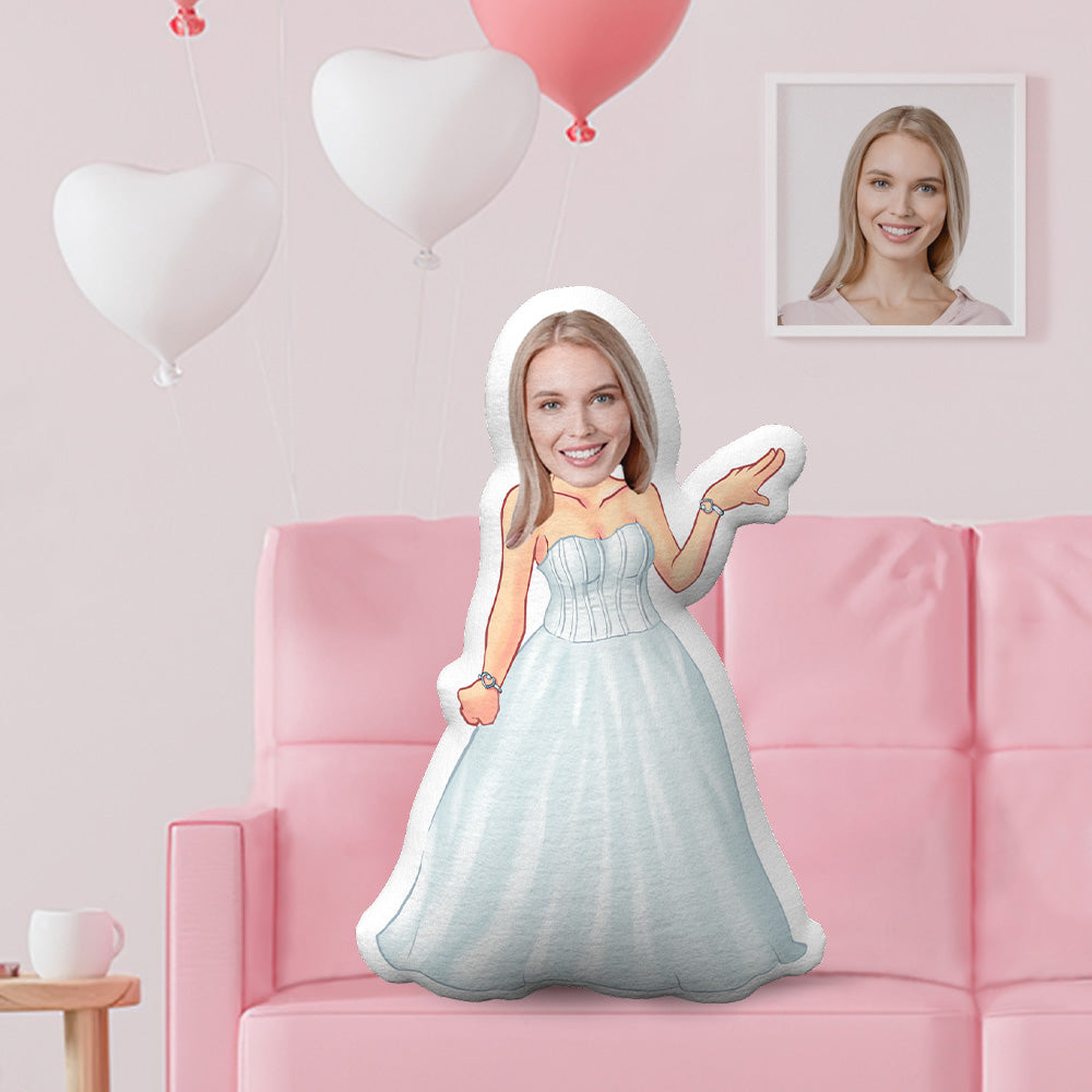 Anniversary Gift Wedding Dress Pillow Custom Face Pillow Personalized Photo Pillow Gifts  Custom MinIMe Pillow - MyFaceTshirt