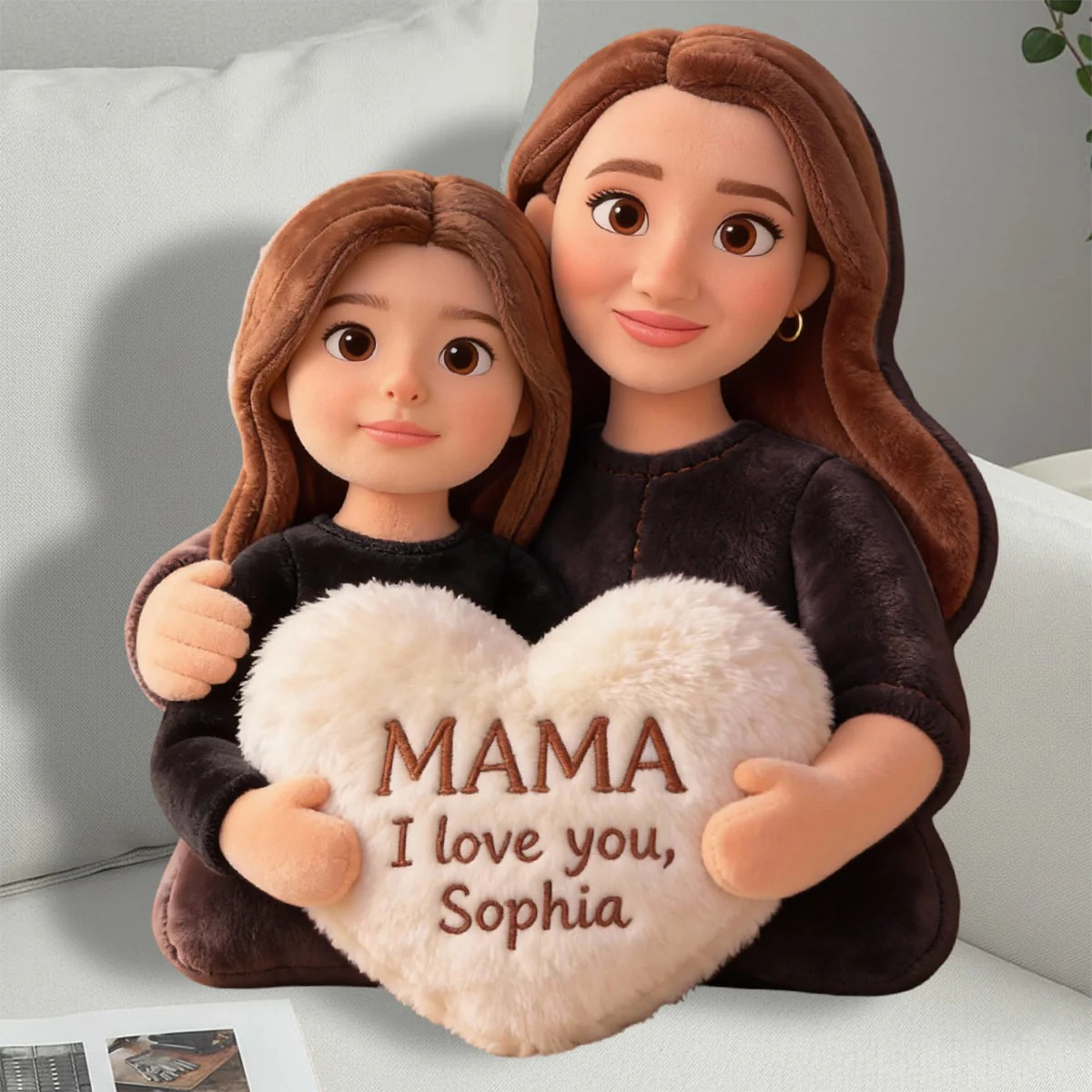 I Love You - Personalized Mother Faux Fur Shaped Pillow - MyFaceTshirt