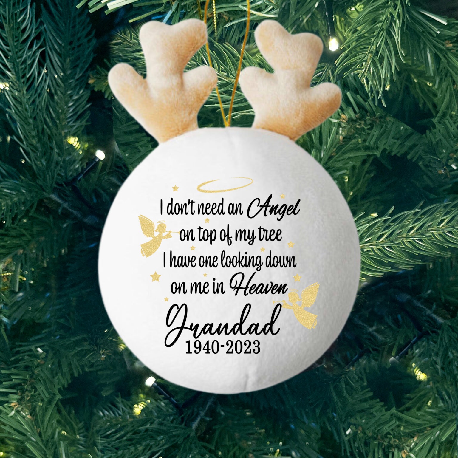 Angels - Personalised Fabric Christmas Ornament - MyFaceTshirt