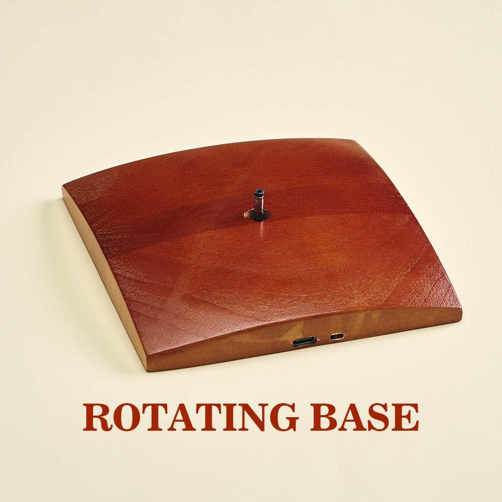 Moon Lamp 3D Printed Rotating Wooden Base - MyFaceTshirt