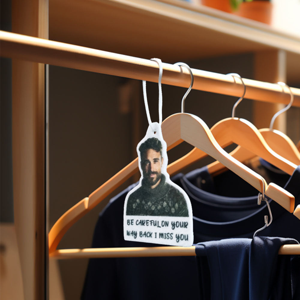 Custom Face Car Air Freshener Rearview With Text Mirror Ornament Gifts