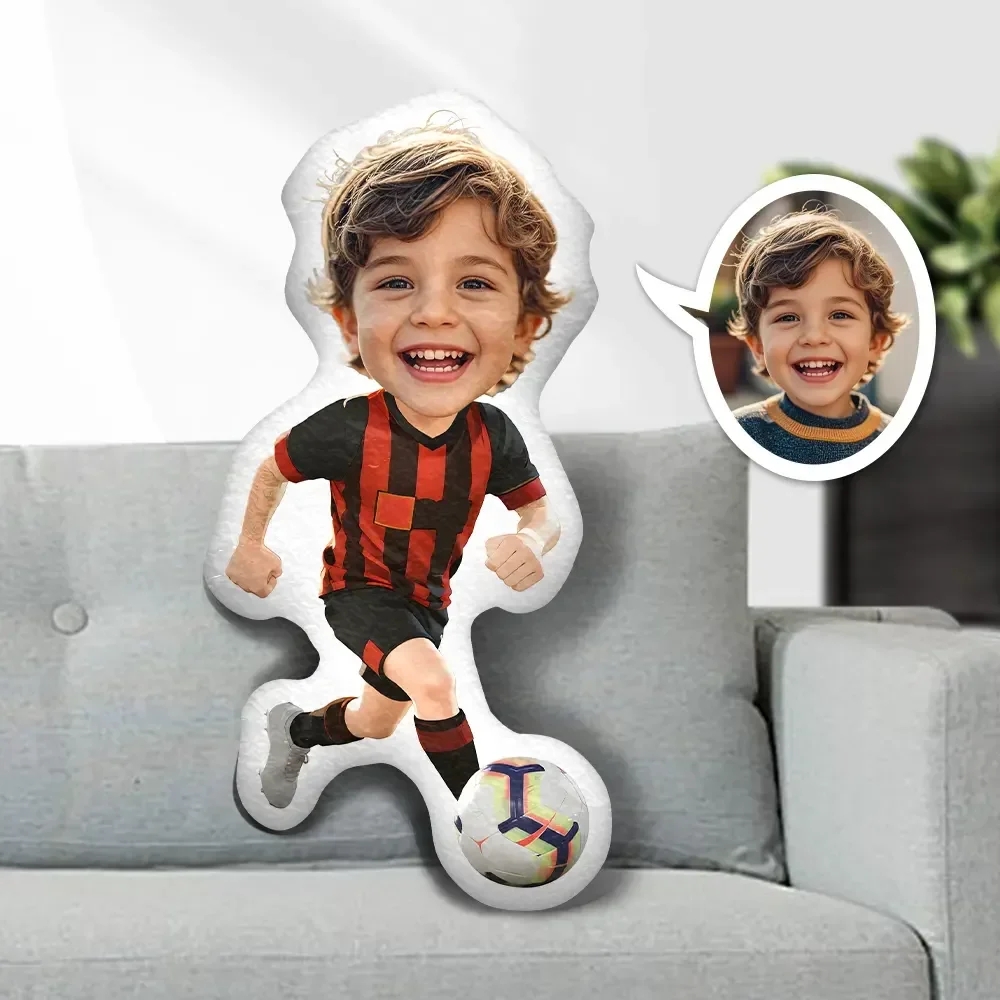 Custom Minime Pillow Real Face Kick Motion Checkered Sportswear Birthday Children's Day