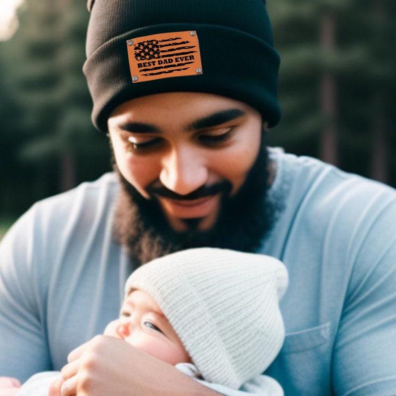 Best Dad Ever American Flag Beanie Gift for New Dad Election Voter Dad Gift Hat for Father