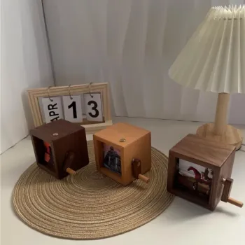 Custom Flip Book Frame Animation Machine Mechanical Hand Motion Photo Album Black Walnut Handicrafts Creative gift