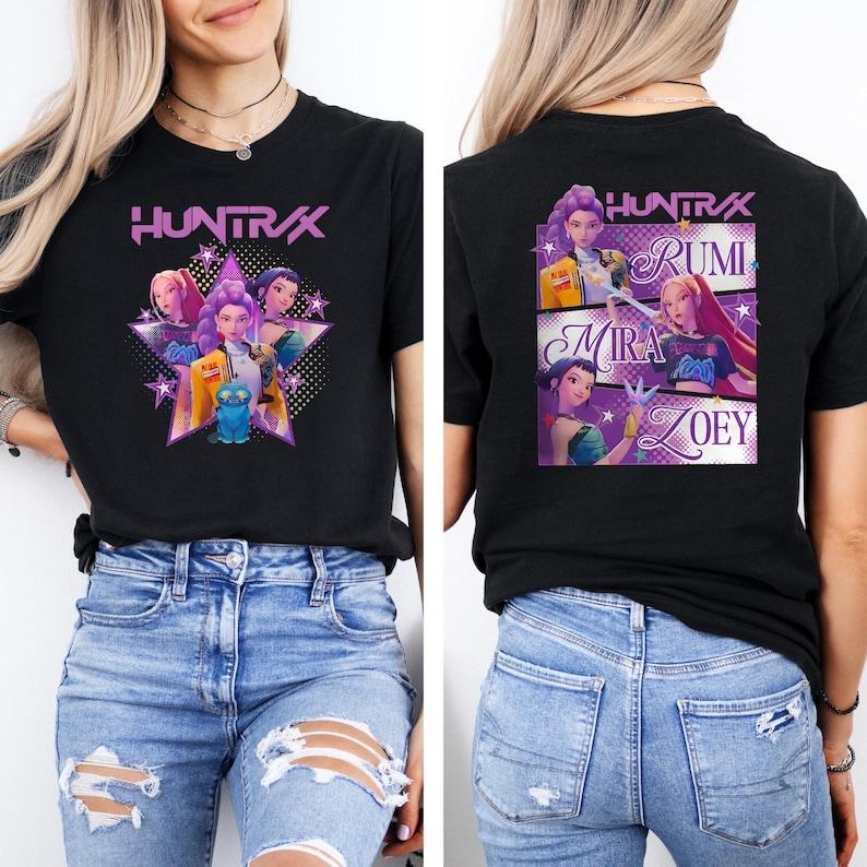 Huntrix t Shirt, Demon Hunters Shirt, Huntrix Girls T Shirt, Mira Rumi Joey Shirt, Demon Hunter Merch, Gift For Kpop Fan, Kpop Movie Shirt