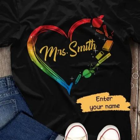 Teacher Heart Personalized Shirt