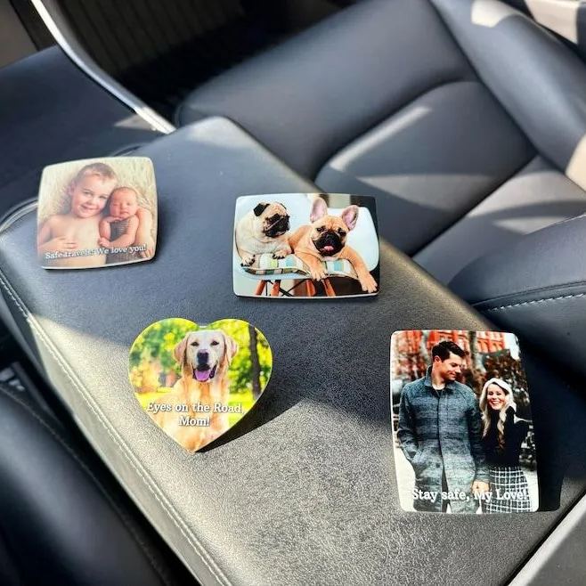 Custom Photo Car Visor Clip, Drive Safe Visor Clip w/ Picture Gift For Boyfriend Anniversary Gifts for Him, Car Photo Clip Gits for Him, Her