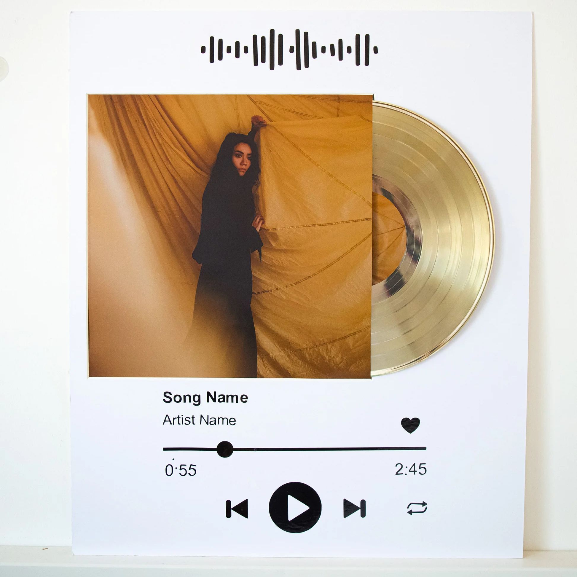 Anniversary Gift | Music Plaque Frame | Personalised Song Plaque | Vinyl Record Frame| Custom Award Plaque streaming Goal for Couples On Valentine's Day - MyFaceTshirt