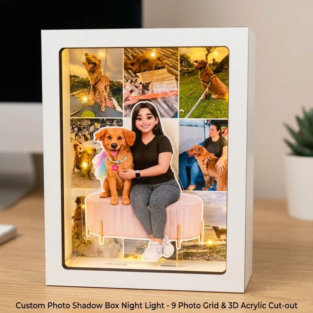 Personalized Photo Light Box | Custom LED Memory Frame Personalized Dog Gift for Pet Lovers