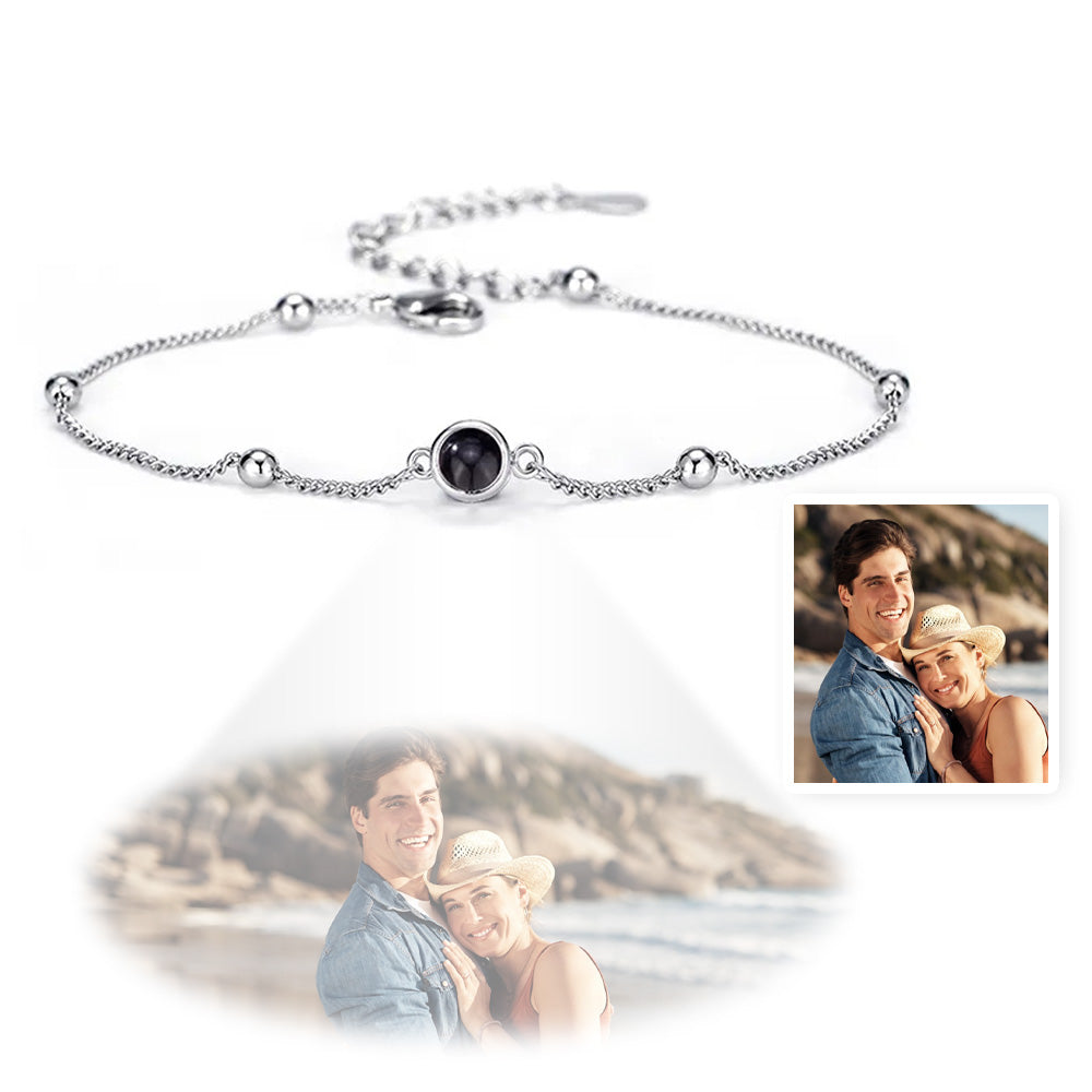 Personalized Projection Photo Bracelet Simple Anniversary Gift For Her - MyFaceTshirt