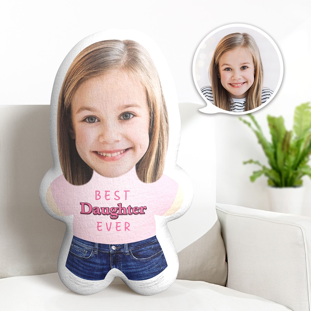 Custom Best Daughter Ever Face Pillow Personalized Photo Pillow Idea Gift for Kid
