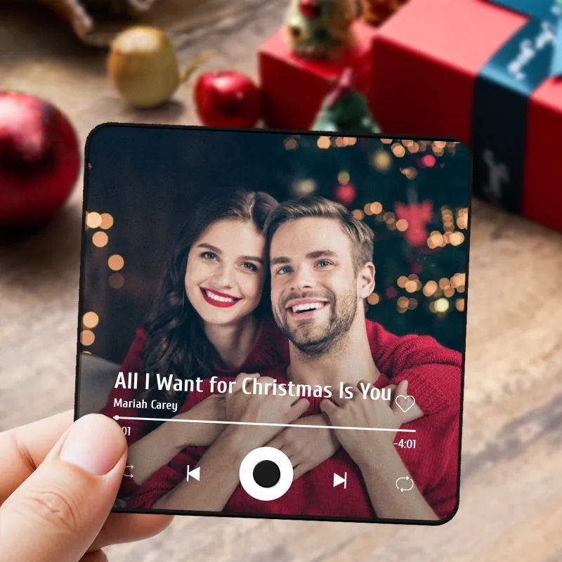Customized Album Fridge Magnet Personalized Music Fridge Magnet Can Play Songs Christmas Gifts Family Gifts