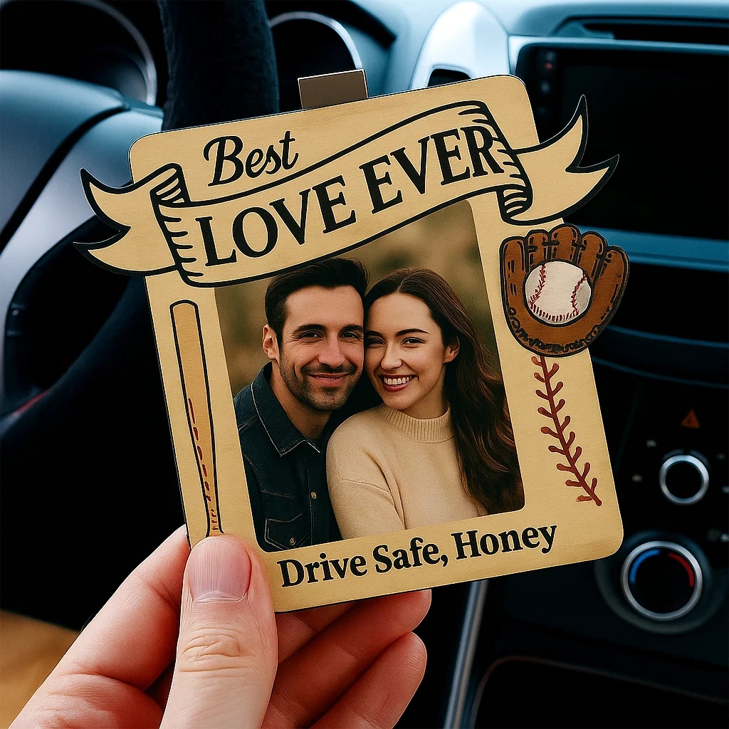 Personalized Photo Wooden Car Visor Clip Drive Safe Daddy Love From Biggest Fans