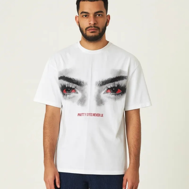 Custom Red Eyes T-Shirt Beautiful Eyes Never Lie Unisex Graphic Tee