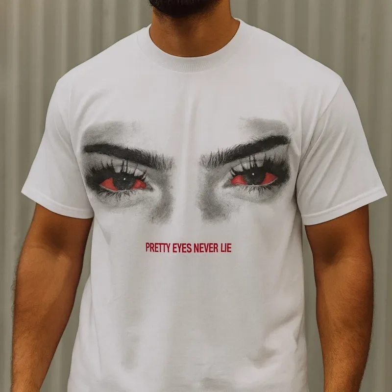 Custom Red Eyes T-Shirt Beautiful Eyes Never Lie Unisex Graphic Tee