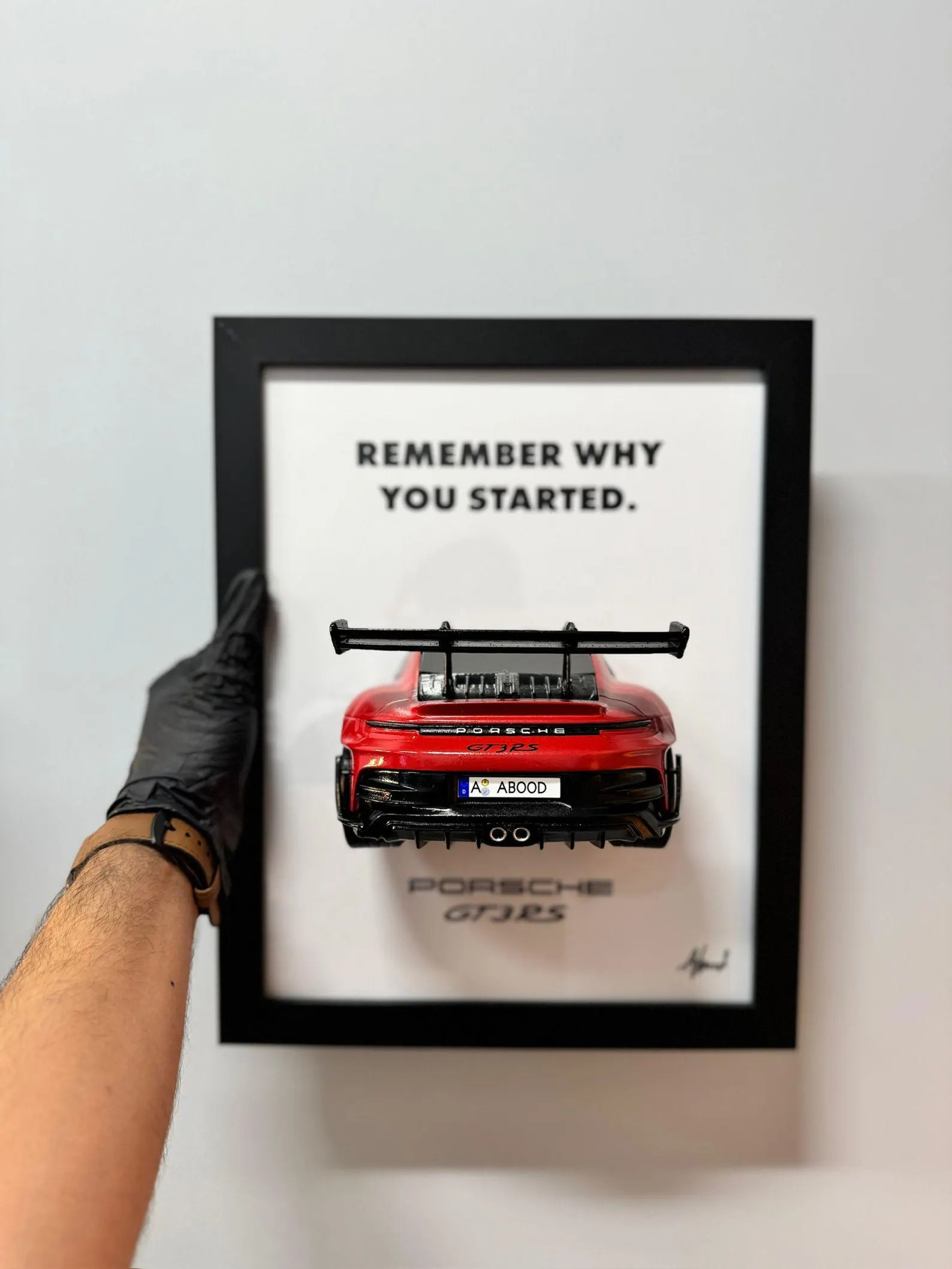 Custom Porsche GT3RS Car Replica Frame | Personalized Automotive Wall Art | Porsche GT3RS, BMW, BENZ, Any Car Model | Valentines Day Gift