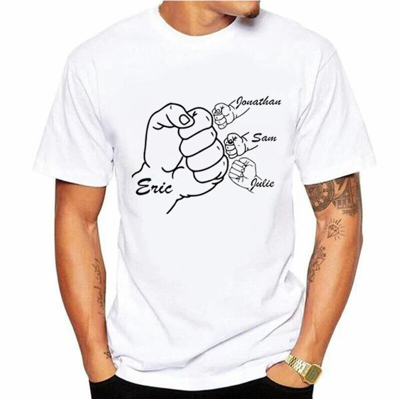 Personalized T-shirt Fist Bump with Custom Name for Super Dad