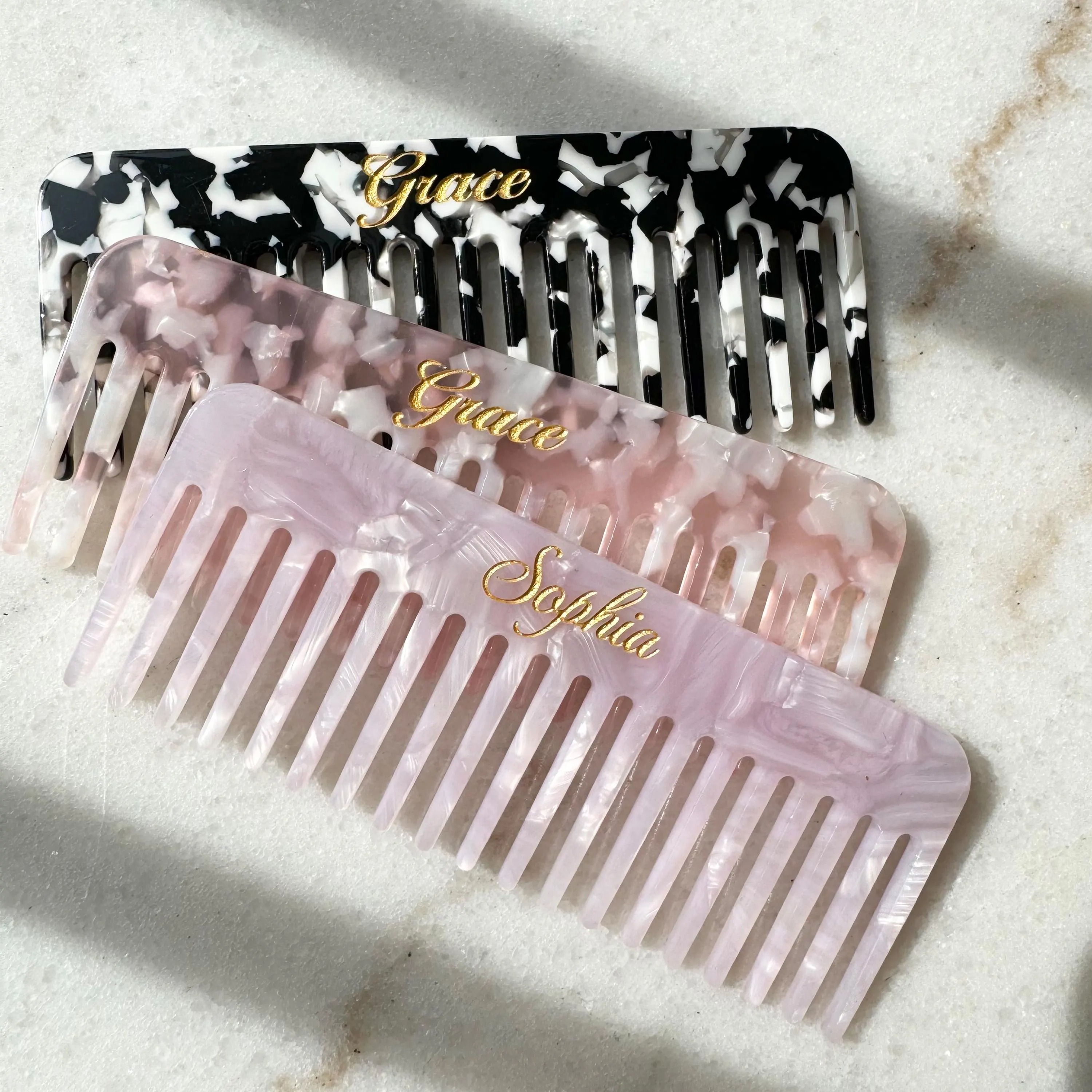 Personalized Wide-Tooth Comb, Custom Engraved Comb, Bridesmaid Gift, Wedding Favor, Purse Comb