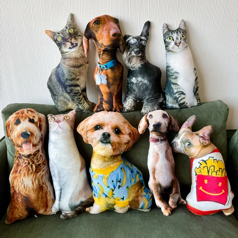 Custom Pet Photo Pillow, Custom Pet Face Pillow, 3D Portrait Pillow - MyFaceTshirt