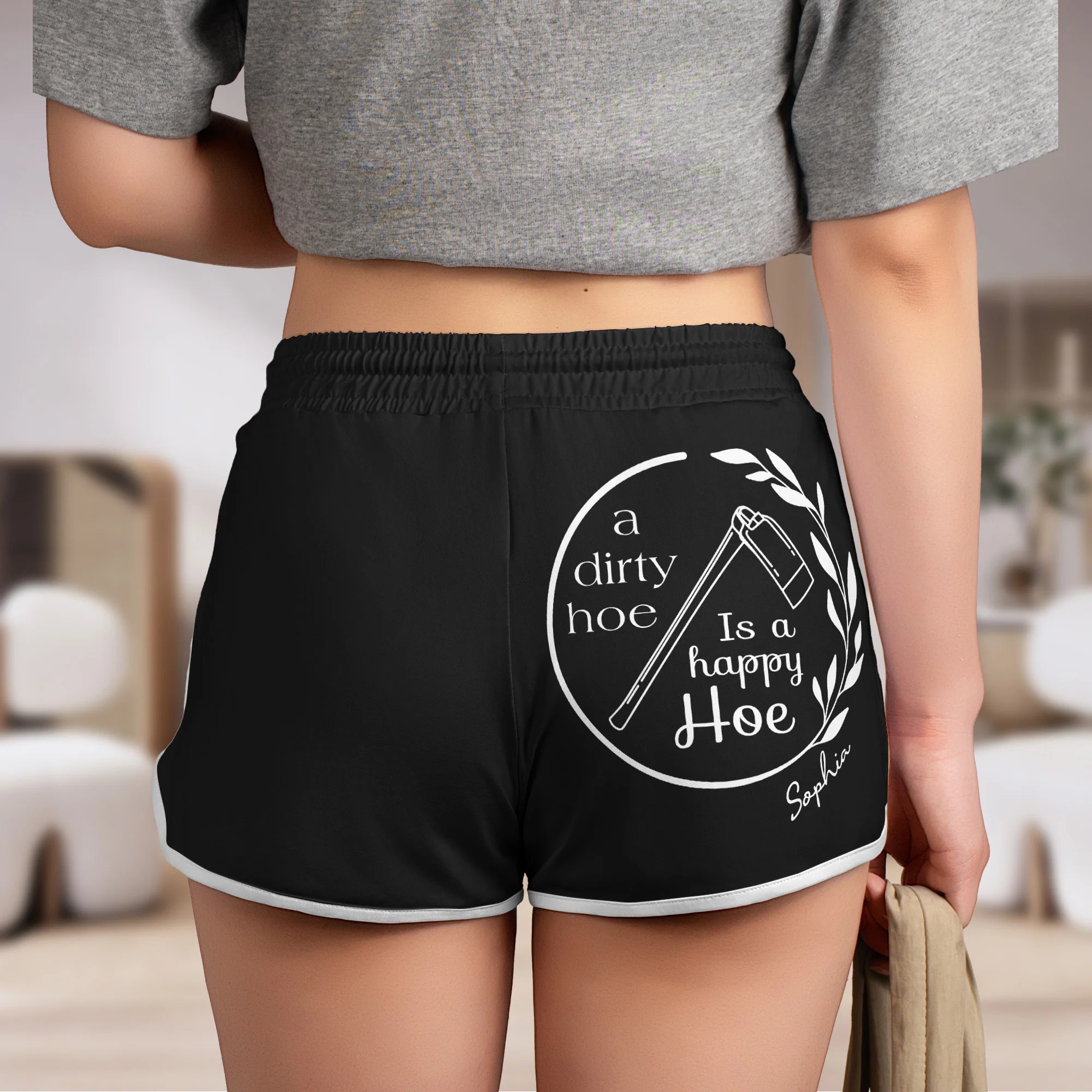 Happy Hoe Funny Gardening Humor - Custom Dolphin Shorts