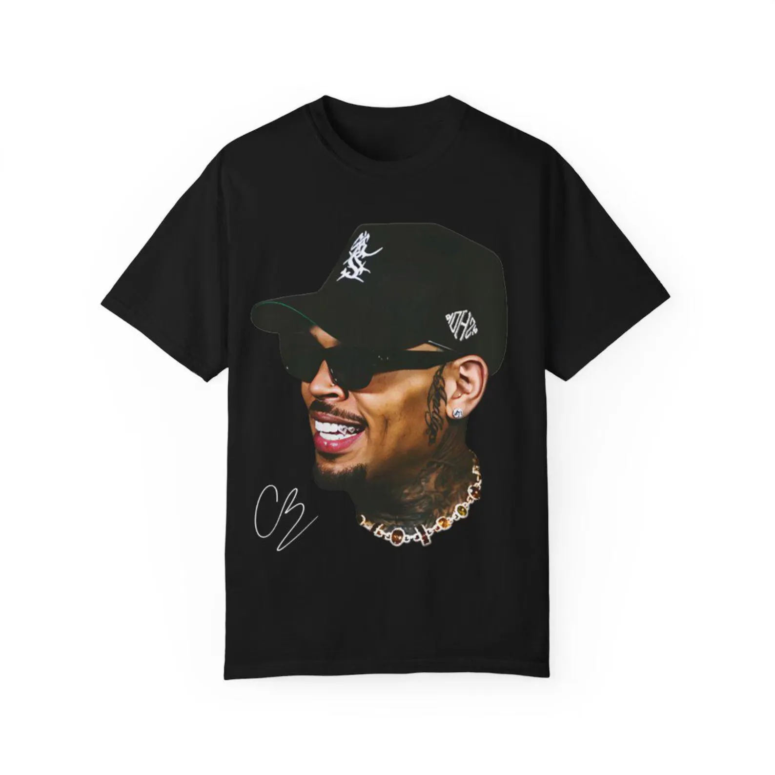 CHRIS BROWN 3 Round Neck Short Sleeve T-shirt