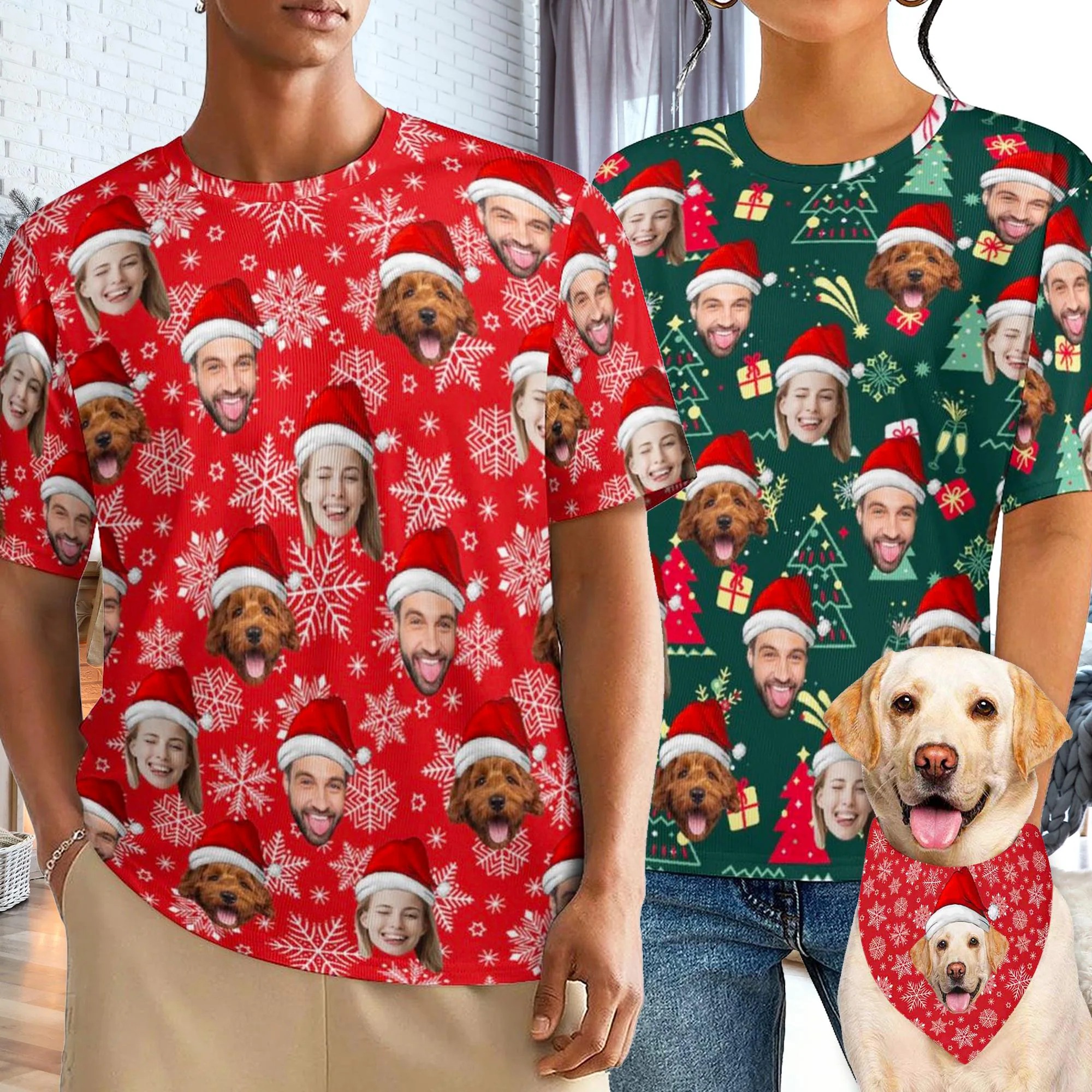 Custom Dog Shirts for Christmas Gift, Matching Christmas Shirts, Custom Ugly ChristmasT-shirt, Personalized Unisex TShirt, Picture Shirts
