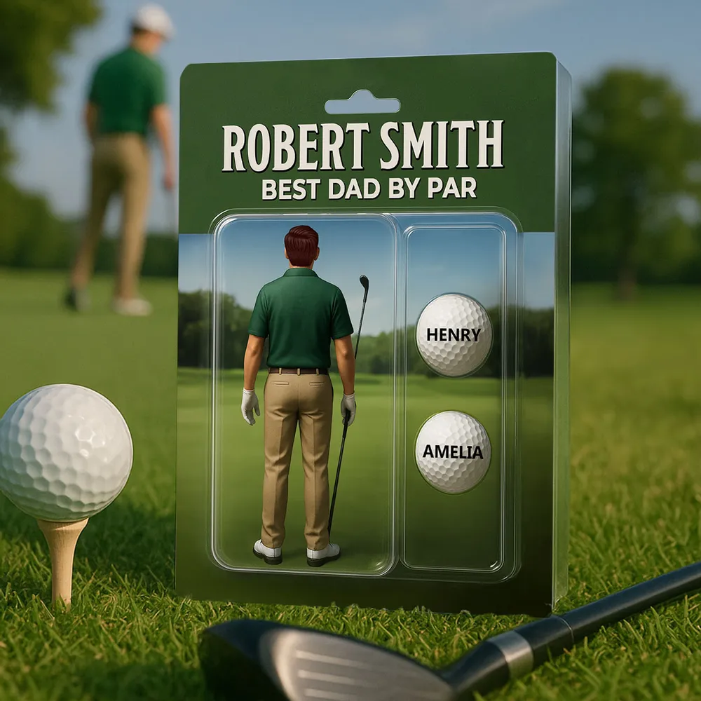 Personalized Acrylic Block Plaque “Best Dad by Par” Golf-Themed Gift with Custom Kids’ Names Perfect Father’s Day Gift for Golf-Loving Dads