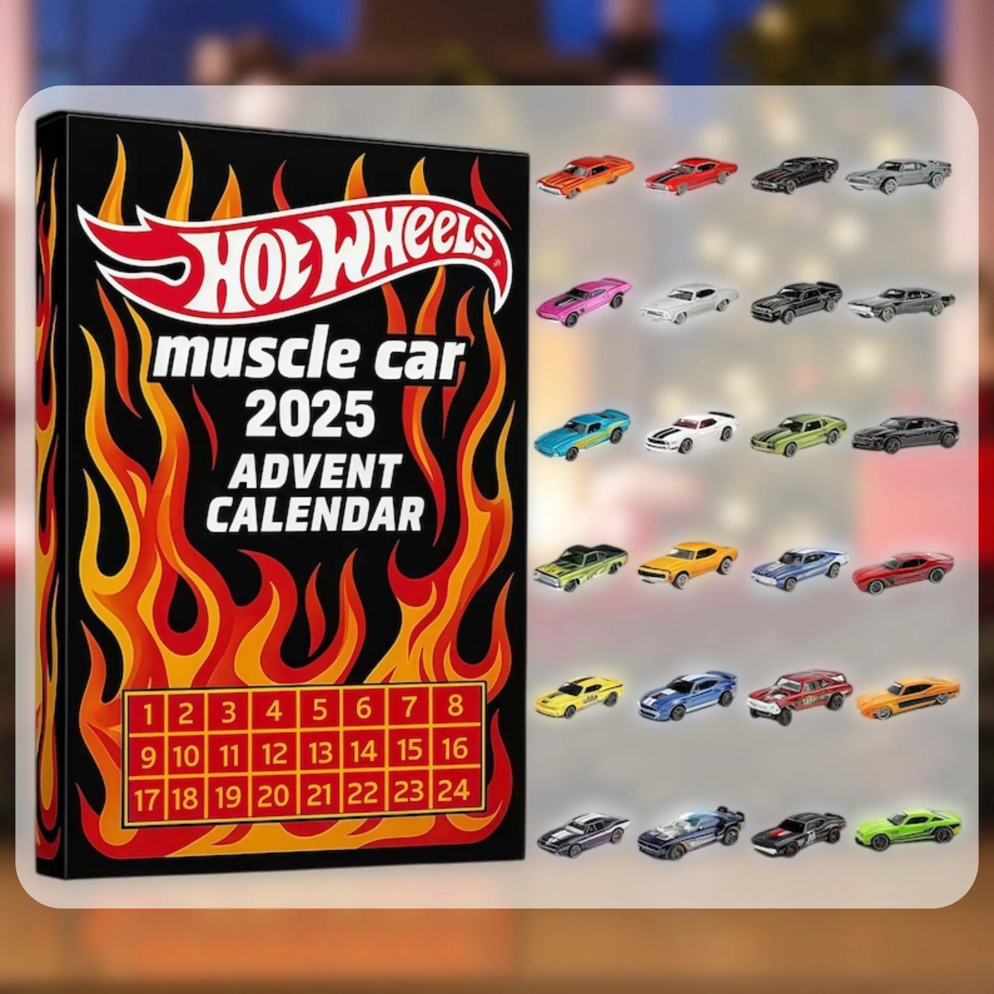 Hot Rod Advent Calendar 2025: 24 Days of Classic Muscle Car Acrylic Ornaments