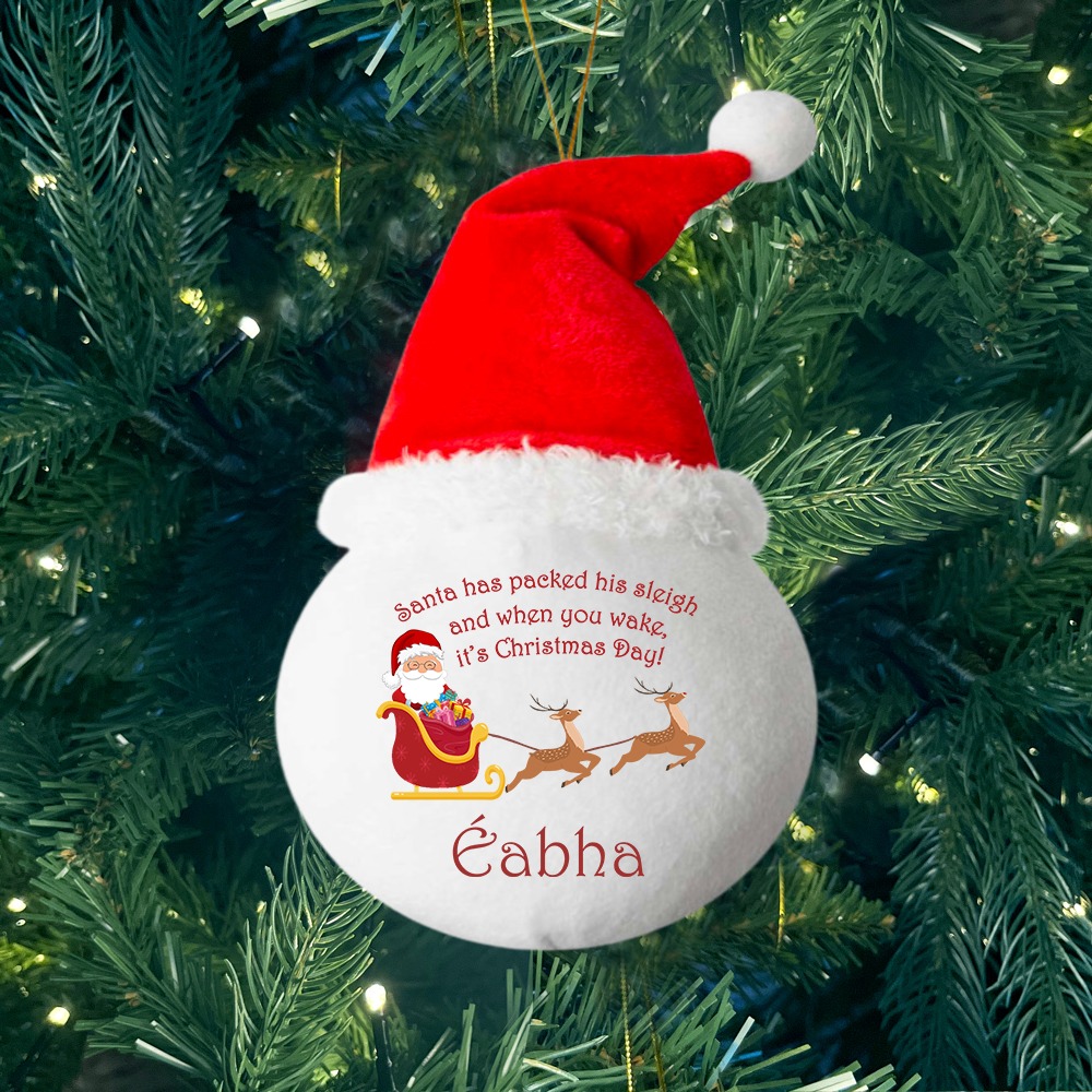 Santa's Packed His Sleigh - Personalised Fabric Christmas Decoration - MyFaceTshirt