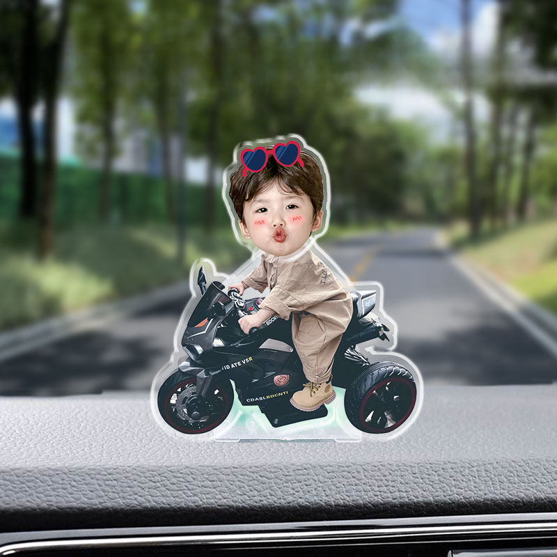 Car shaking ornaments customized solar car shake music photo acrylic car interior decoration - MyFaceTshirt