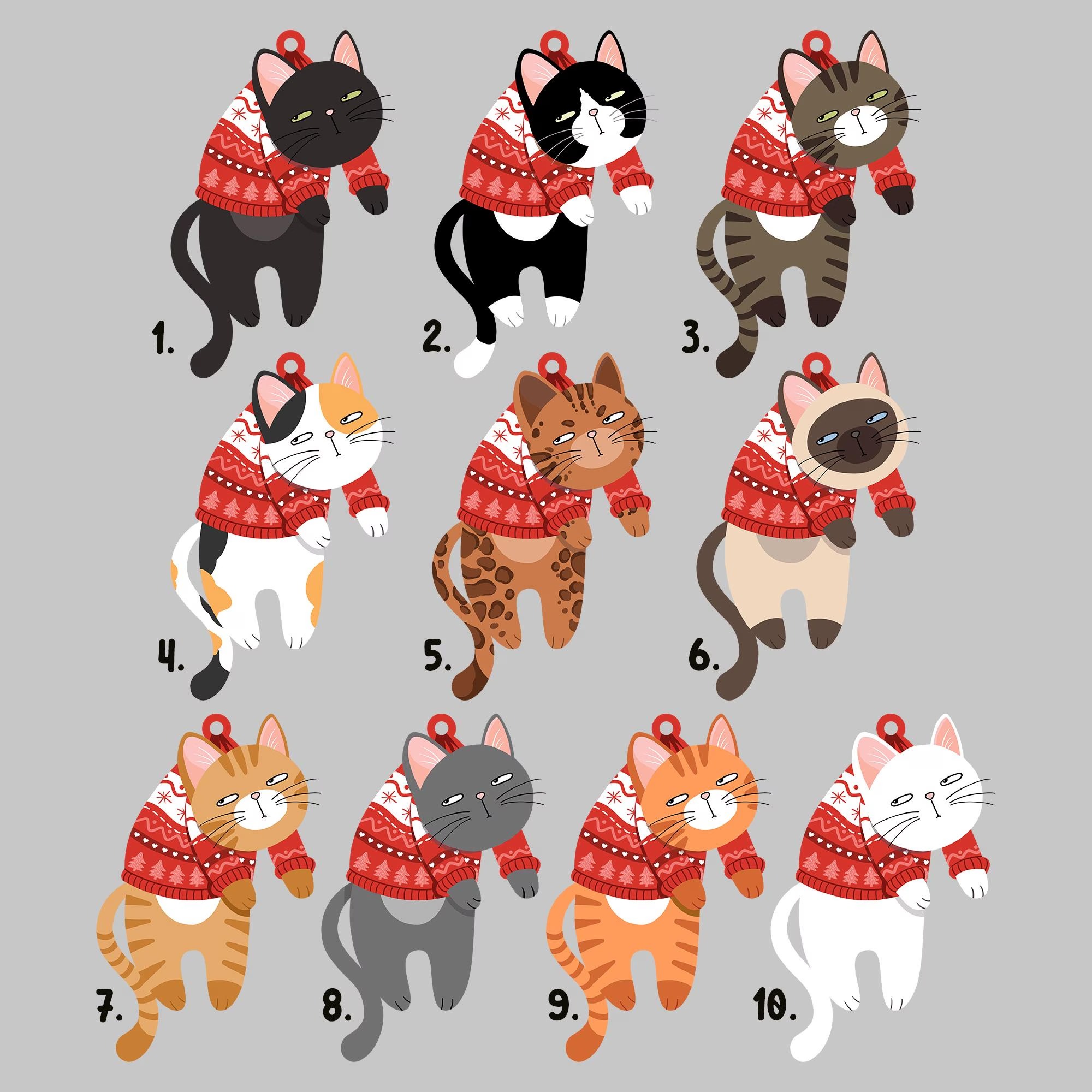 Personalized Acrylic Cat Christmas Ornament: Funny Cat Owner Gift