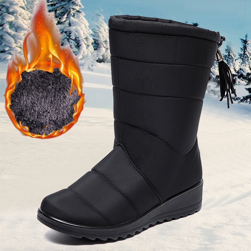 Women's Fringed Waterproof Snow Boots