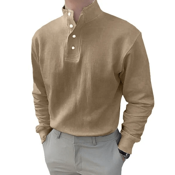 Gentleman's Stand-up Collar Long-sleeved Shirt