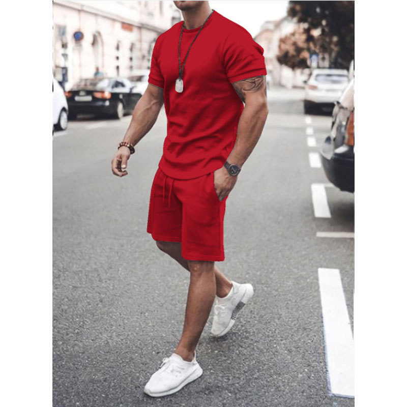 New Men's Short-sleeved Shorts Suit Sports Casual Suit