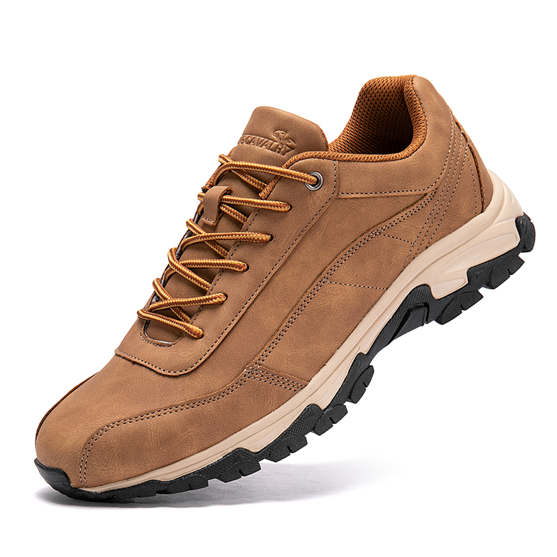 Men's Comfortable Leather Sneakers with Arch Support & Shock Absorption
