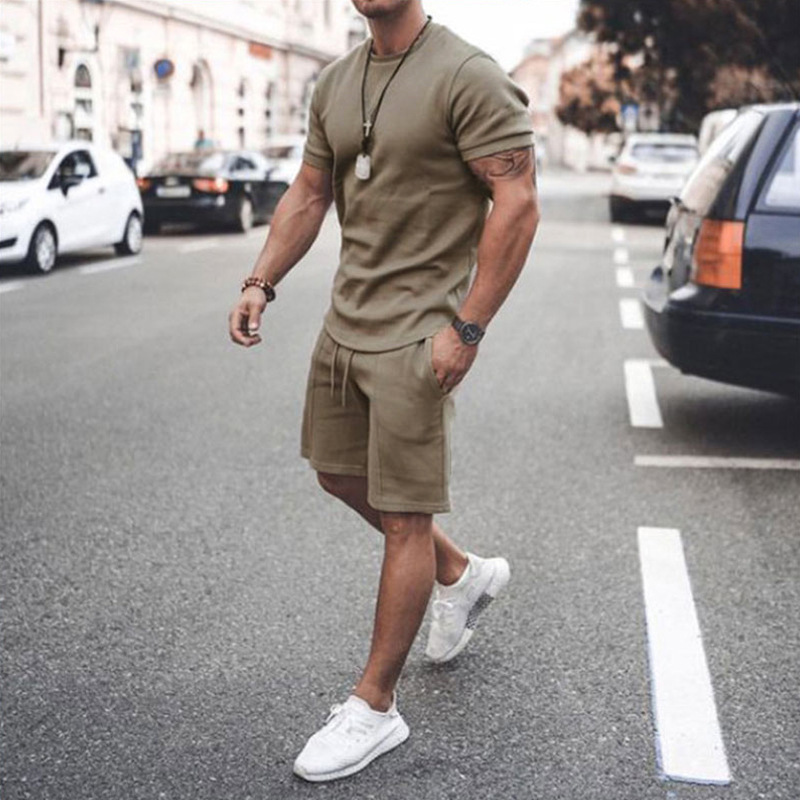 New Men's Short-sleeved Shorts Suit Sports Casual Suit