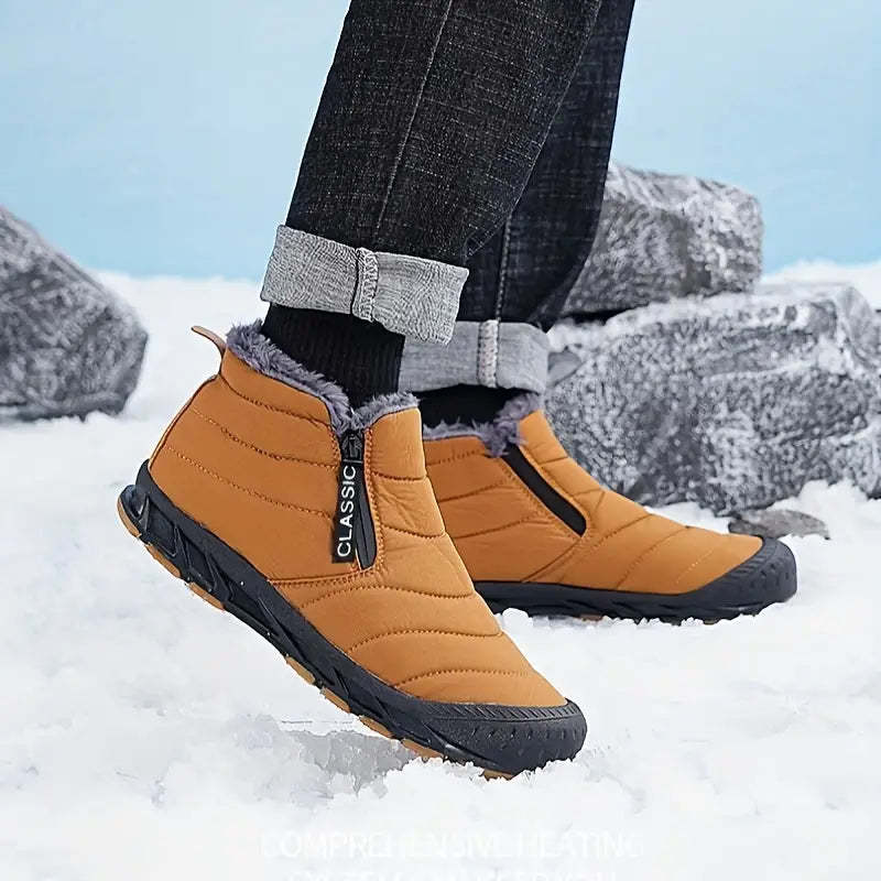 Winter Velvet Waterproof Snow Boots, Warm and Breathable Couple High-top Casual Cotton Shoes