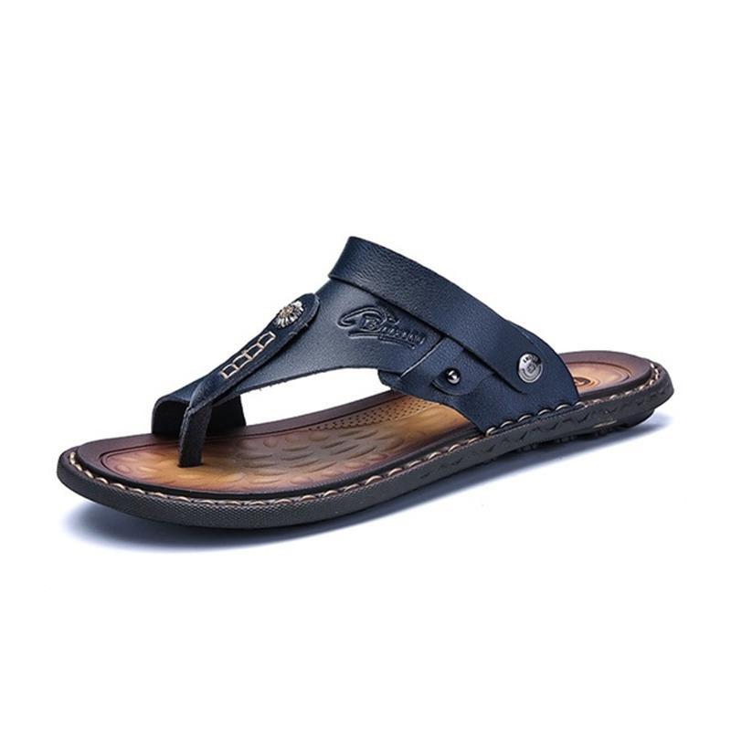 Men's Summer Genuine Sandals Beach Slippers Casual Shoes Flip-flops