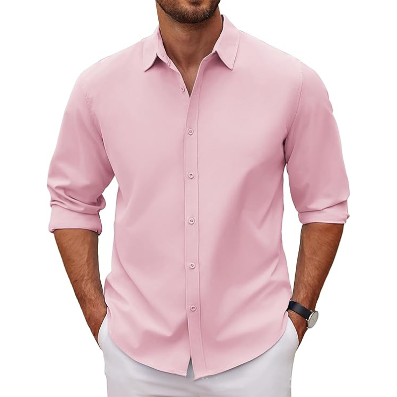 Men's Long Sleeve Anti-Wrinkle Button Down Casual Fall Shirt