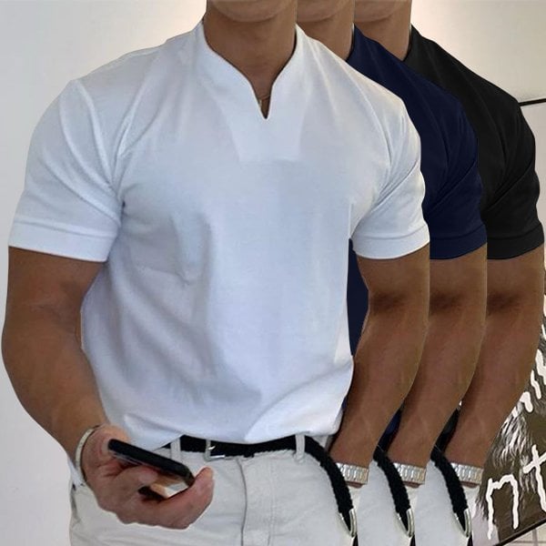🎇💥2024 Men Gentlemans business Short Sleeve Fitness T Shirt