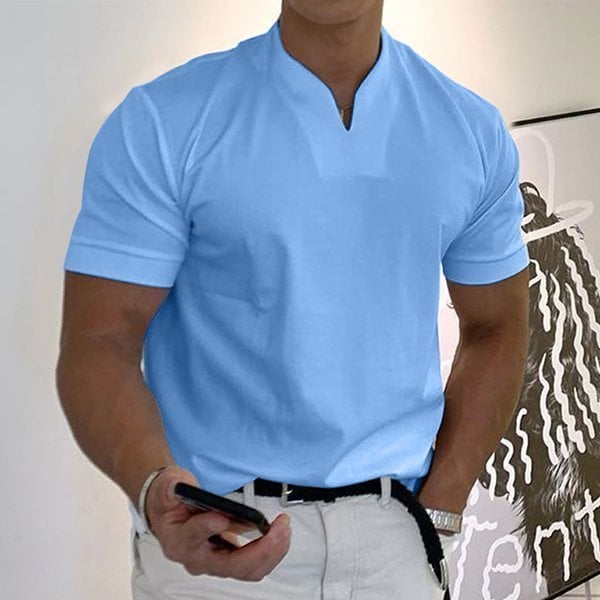 🎇💥2024 Men Gentlemans business Short Sleeve Fitness T Shirt