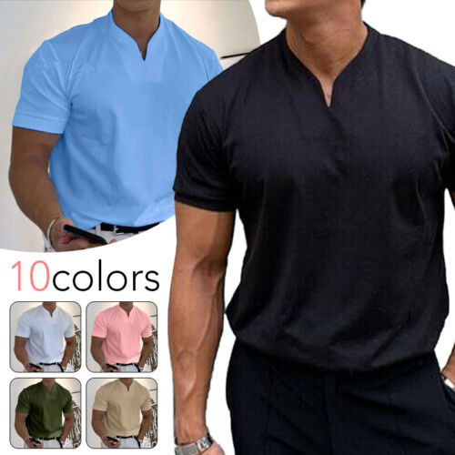 🎇💥2024 Men Gentlemans business Short Sleeve Fitness T Shirt
